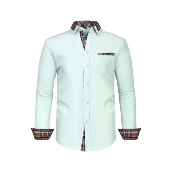 Large Size Patchwork Flower Collar Long Sleeved Men - Image 2
