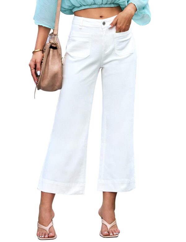 Slimming And Wide Leg Straight-leg Pants Washed Jeans Cropped Pants - Image 10