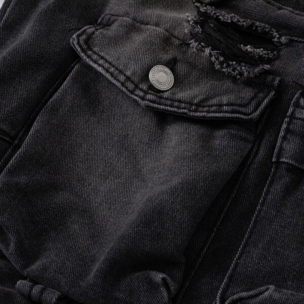 Women's New Cargo Pocket Denim Trousers - Image 3