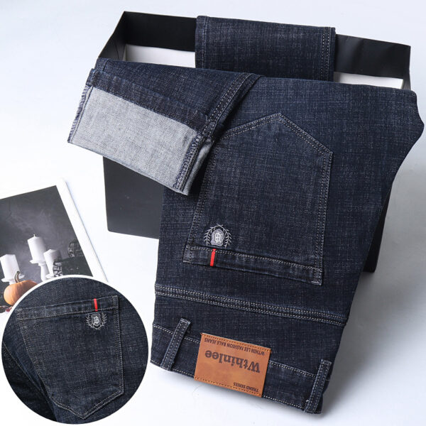 Jeans Men's Straight Loose Casual Pants Fleece-lined Thickened Men's Pants - Image 9