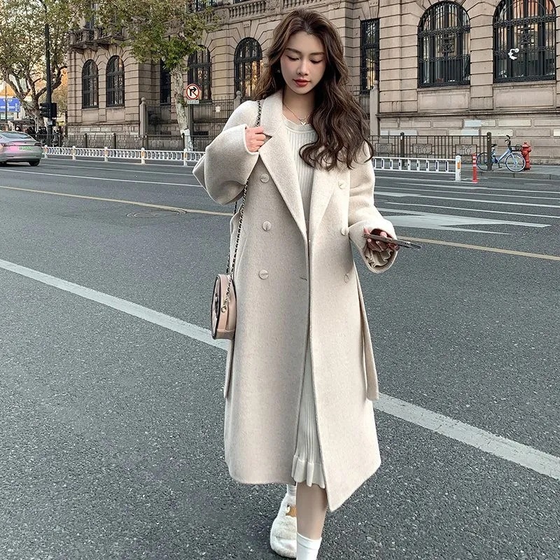 Loose Mid-length Lace-up Woolen Coat Women - Image 7