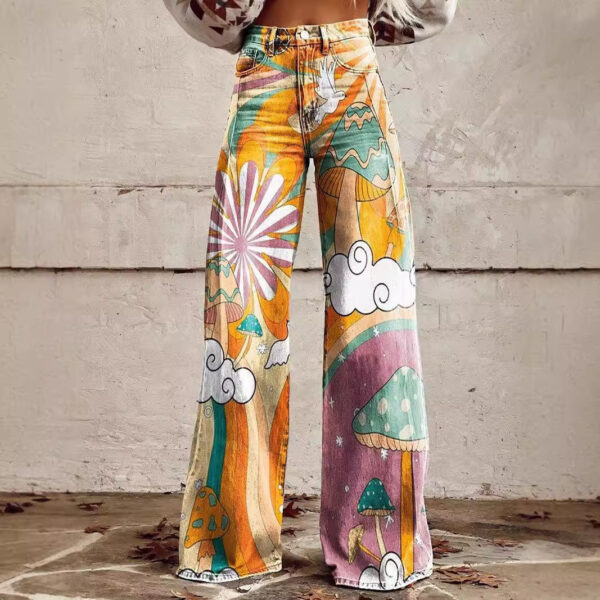 New 3D Thermal Transfer Speaker Simulation Denim Trousers Loose Pants All-matching - Image 7