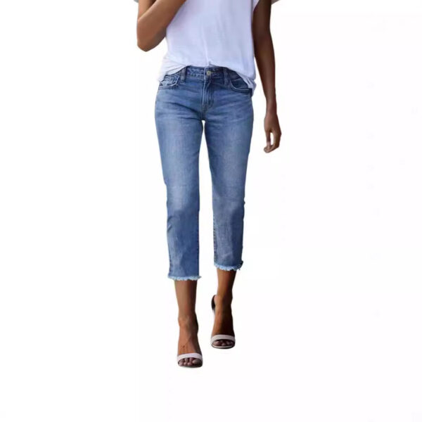 Fashionable Retro Slim-fit Stretch Jeans For Women - Image 4