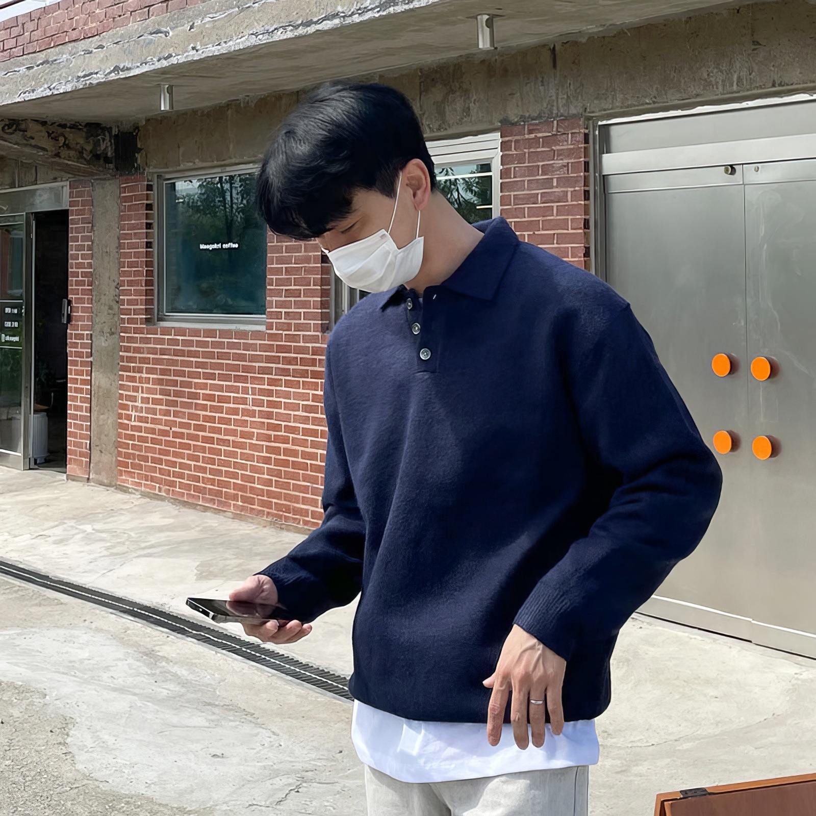 Polo Collar Sweater Men's Autumn And Winter Long Sleeve Lapel Knitwear - Image 6