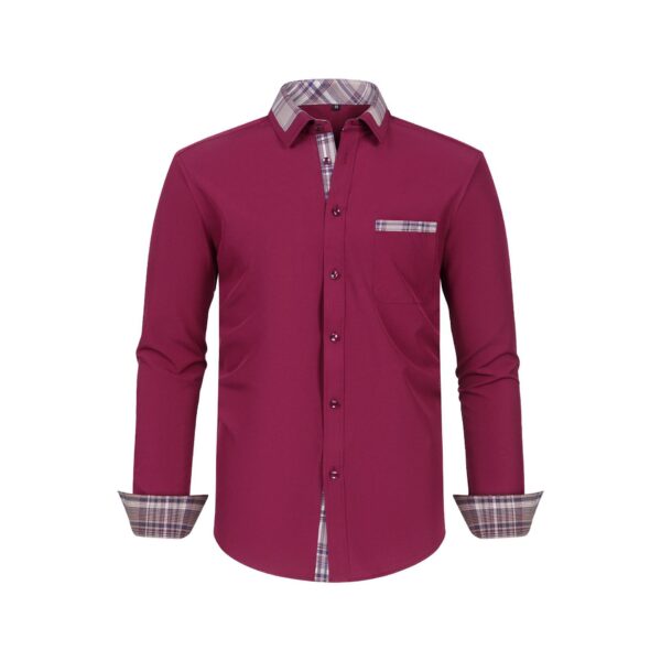 Large Size Patchwork Flower Collar Long Sleeved Men - Image 3