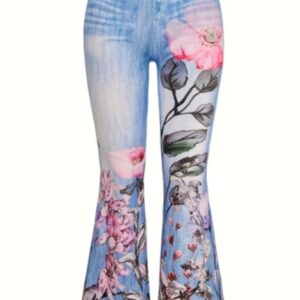 Women's Printed Polyester Jeans