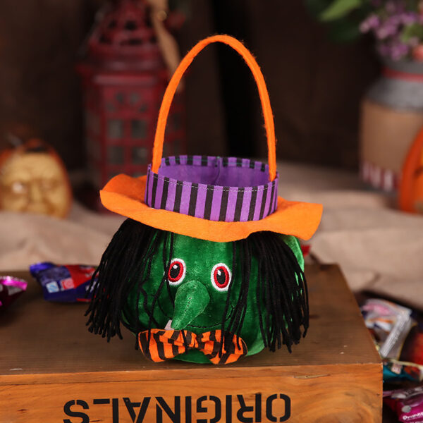 Cute Halloween Candy Bag Halloween Pumpkin Pattern Portable Handbag Cosplay Props Gift Basket Kids Gifts - Image 4