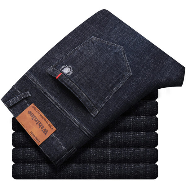 Jeans Men's Straight Loose Casual Pants Fleece-lined Thickened Men's Pants - Image 10