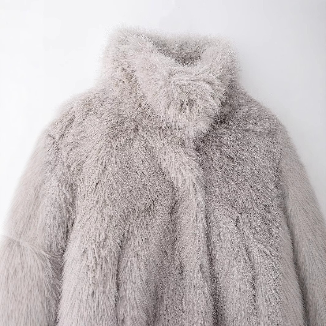 Women's Fashion Simple Leather Fur Coat - Image 4