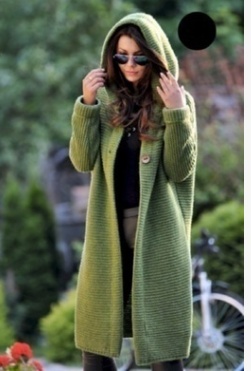 NEW Women's Baggy Cardigan Coat Tops Ladies Chunky Knitted Sweater Jumper Hood - Image 9