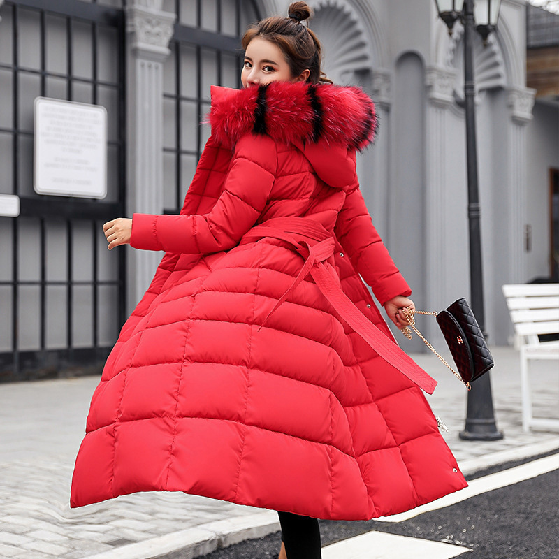Slim-fit Over-the-knee Padded Cotton Coat Winter Coat - Image 10