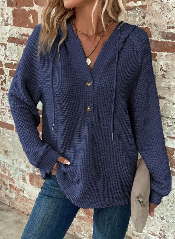 V-neck Long Sleeve Pullover Leisure Sports Sweater - Image 9