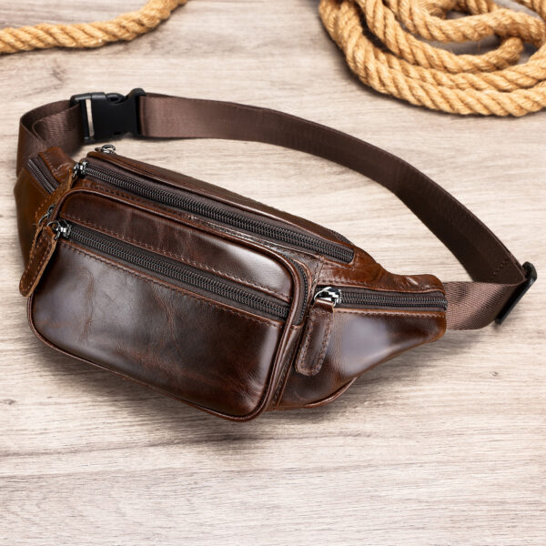 Retro Casual Men's Leather Belt Bag - Image 4