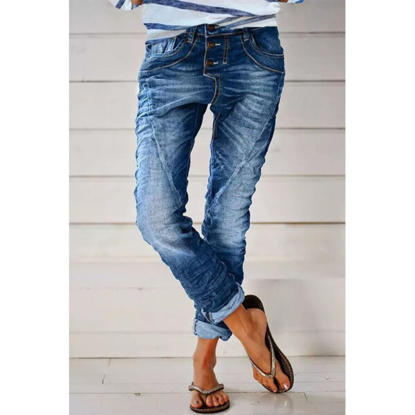Drawstring Elastic Waist Washed Women's Casual Pants - Image 7