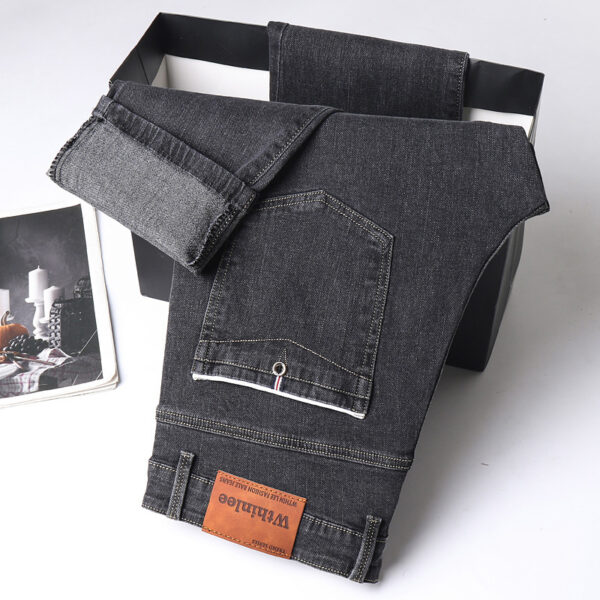 Jeans Men's Straight Loose Casual Pants Fleece-lined Thickened Men's Pants - Image 6