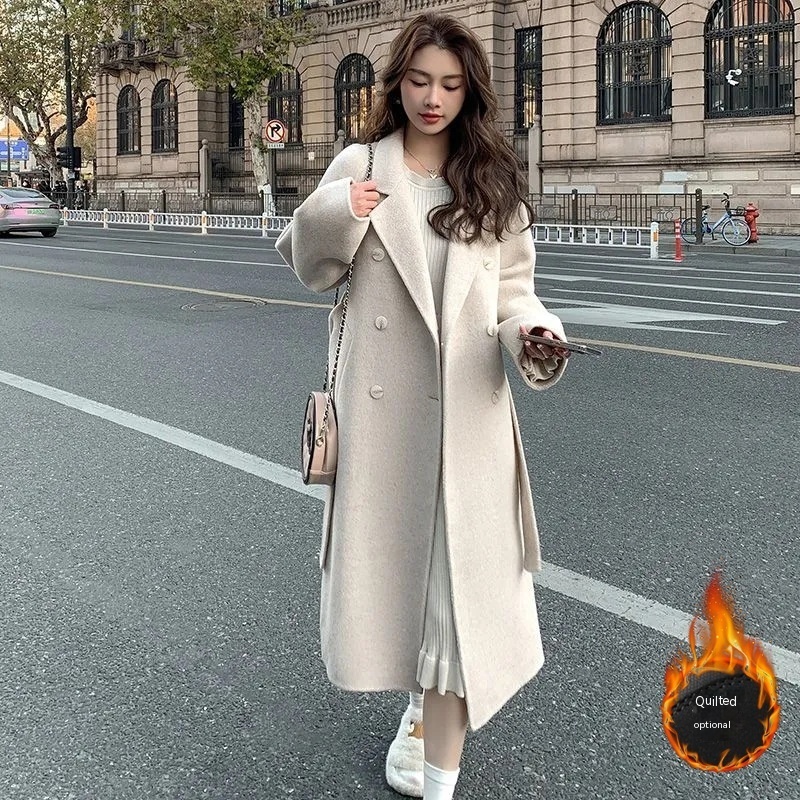 Loose Mid-length Lace-up Woolen Coat Women - Image 10