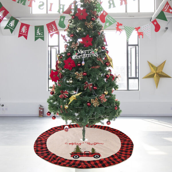 Linen Tree Skirt Car Christmas Tree 120CM Christmas Decoration Tree - Image 2