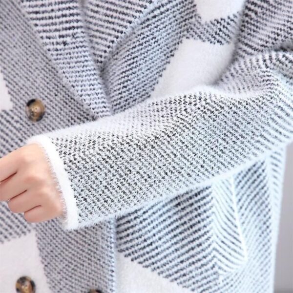 Mink Fur Women's Coat Wear Loose All-matching Thick Knit Cardigan - Image 5