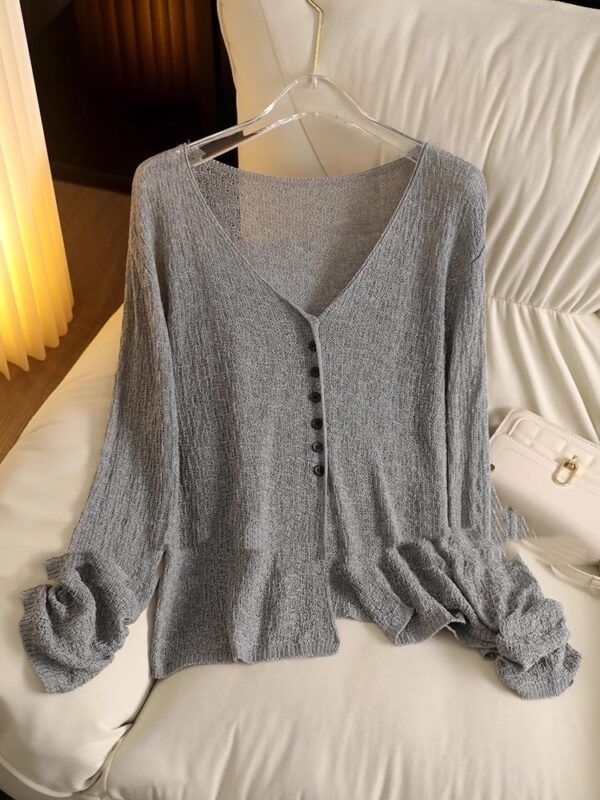 Hollow Lightweight Sun Protection Shawl Summer Cardigan Short Coat Sweater - Image 5