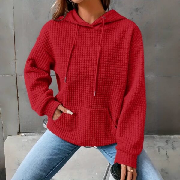 Women's Loose Fitting Hooded Long Sleeved Sweatshirt - Image 6