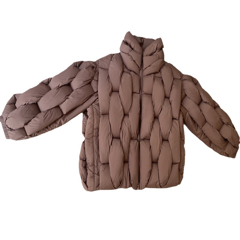 Plus Size Woven Twisted Down Cotton-padded Jacket - Image 8