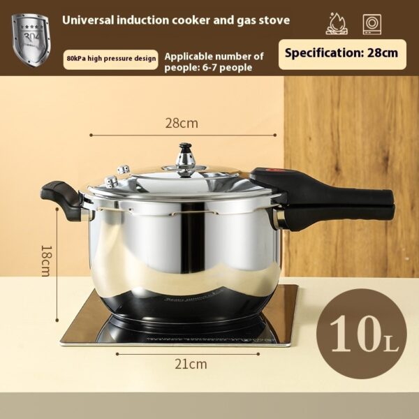 Household Double Bottom Universal Single Handle Multi-functional Large Capacity Stainless Steel Pressure Cooker - Image 2