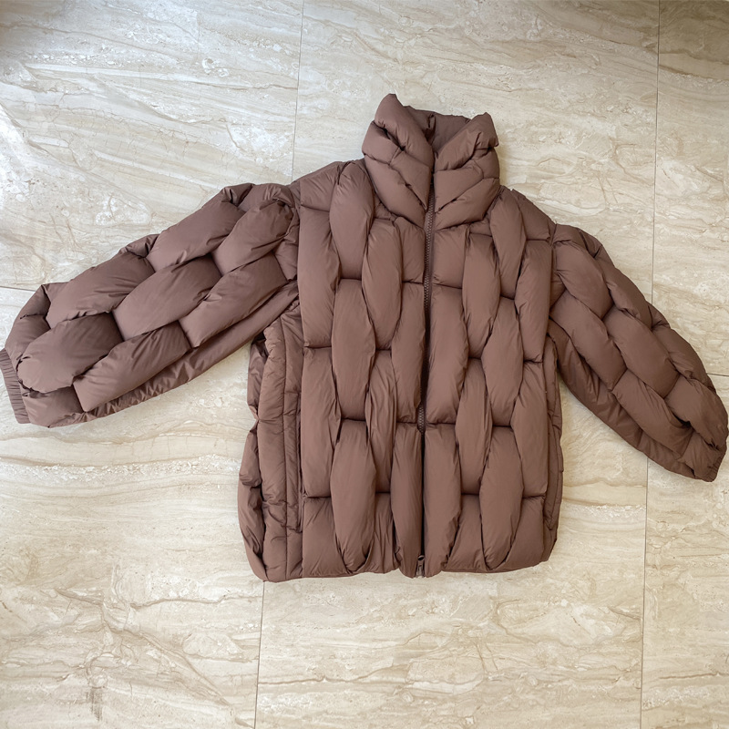 Plus Size Woven Twisted Down Cotton-padded Jacket - Image 7