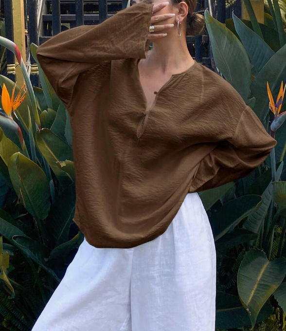 Round Neck Casual Summer Shirt For Women - Image 3