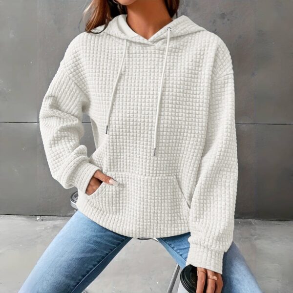 Women's Loose Fitting Hooded Long Sleeved Sweatshirt - Image 7