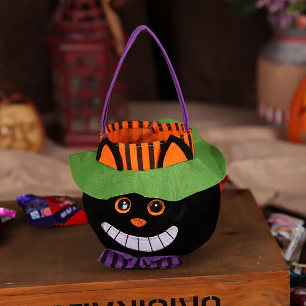 Cute Halloween Candy Bag Halloween Pumpkin Pattern Portable Handbag Cosplay Props Gift Basket Kids Gifts - Image 5