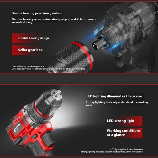 Brushless Electric Drill Rechargeable Pistol Small Lithium Impact Electric Drill - Image 5