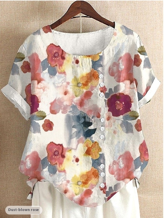 Digital Printed All-matching Women's Fashion T-shirt - Image 6