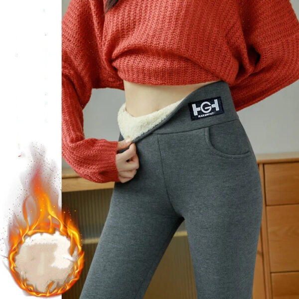 Winter Cashmere Thickened Outwear  Lamb Fleece Leggings Female - Image 4