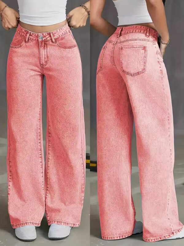 Sweet And Spicy Style High Waist Straight Jeans - Image 2