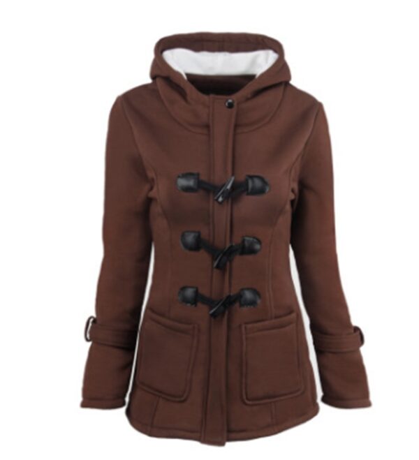 warm winter fur collar jackets women new horn button Long down coat women parka Plus Size female parka hoodies Women - Image 4
