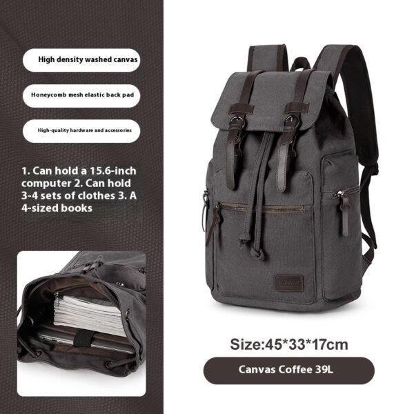 Retro Men's Canvas Backpack Small - Image 2