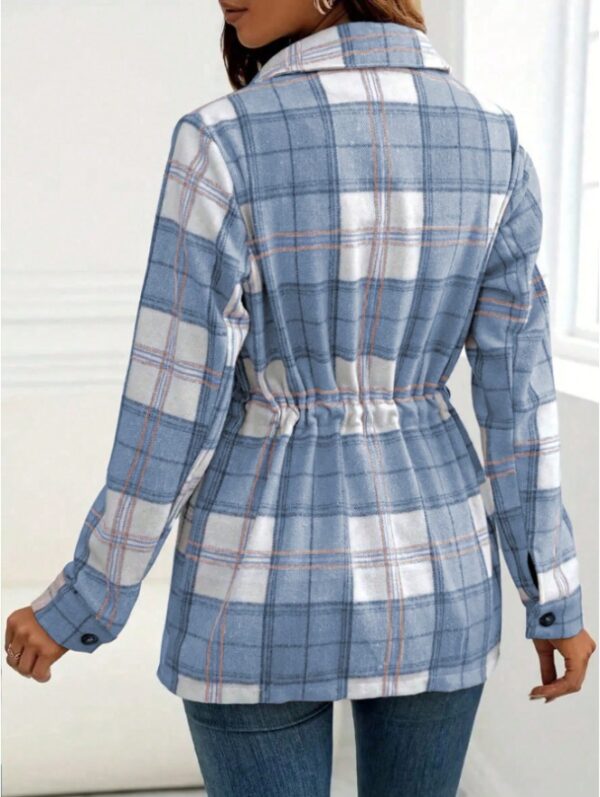 Women's Casual Vintage Plaid Front Button Loose Shirt For Spring Autumn - Image 5