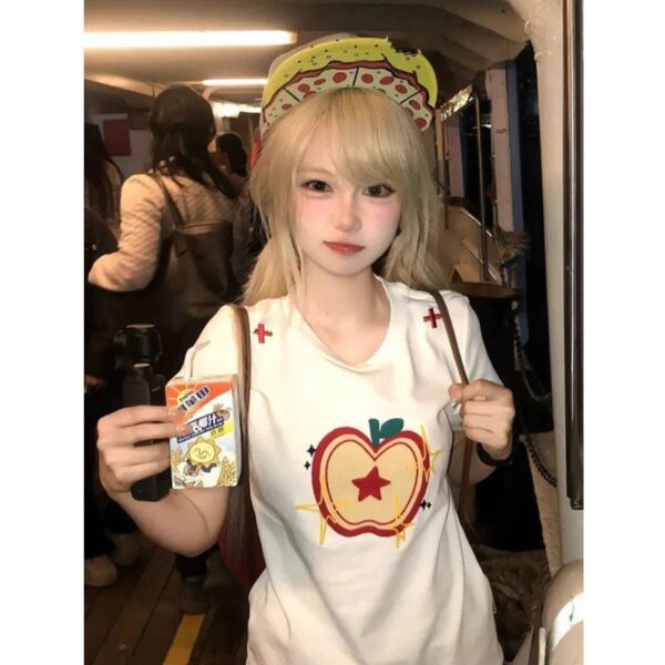 Women's Casual Sweet And Spicy Towel Embroidered Short Sleeve - Image 5