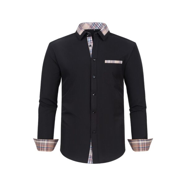 Large Size Patchwork Flower Collar Long Sleeved Men - Image 6