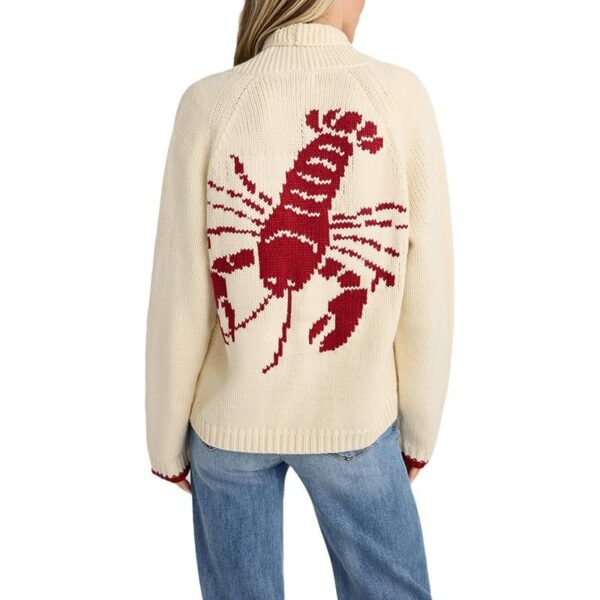 Women's Cardigan Long Sleeve Shrimp Printed Knitted - Image 5