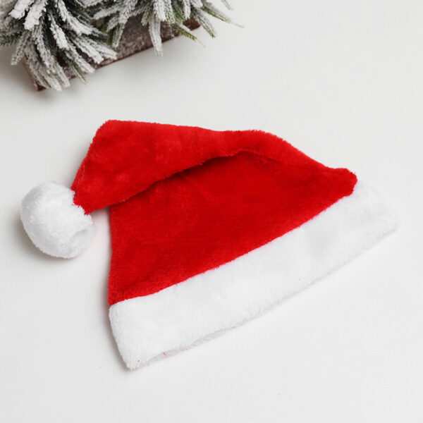 Christmas Goods Christmas Dense Velvet Short Plush Santa Hat New Super Soft Christmas Hat - Image 5