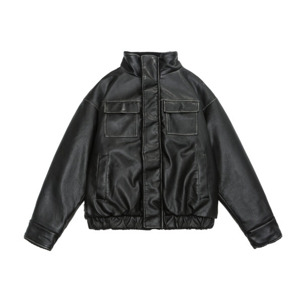 Retro Neutral Maillard Lamb Fur Coat Loose Leather Jacket Coat - Image 8
