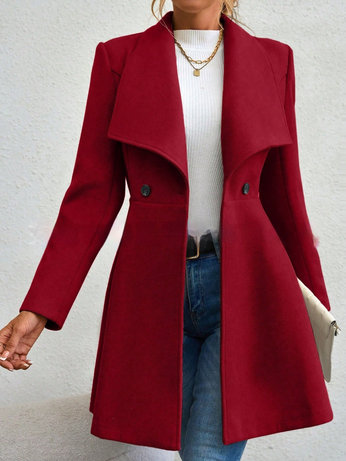 Women's Coat Slim Fit Long Fashion Lapel - Image 10