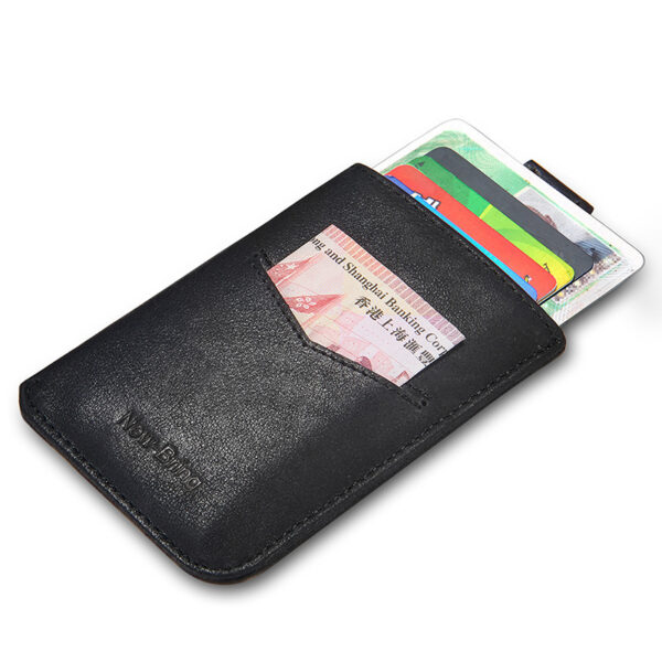 Genuine Leather Wallet Men's Card Holder Thin Cowhide - Image 9