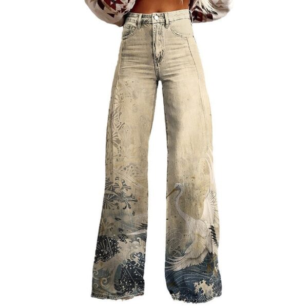 New 3D Thermal Transfer Speaker Simulation Denim Trousers Loose Pants All-matching - Image 8