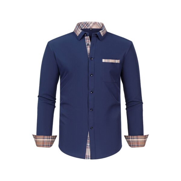 Large Size Patchwork Flower Collar Long Sleeved Men - Image 7