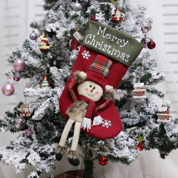 2024 New Year Xmas Big Stockings Set Decorations Christmas 3D Plush Big Sock Christmas Tree Pendant Decorating Supplies - Image 8