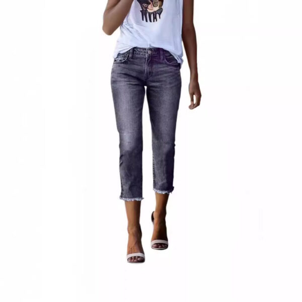 Fashionable Retro Slim-fit Stretch Jeans For Women - Image 8