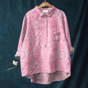 Women's Stretch Print Hawaiian Style Shirt