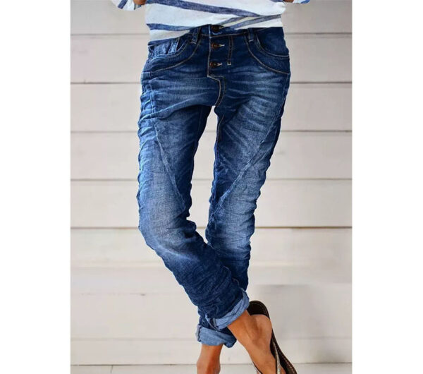 Drawstring Elastic Waist Washed Women's Casual Pants - Image 6
